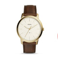 Fossil The Minimalist White Dial Brown Leather Strap Watch for Men - FS5397