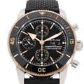 Breitling Superocean Heritage Chronograph 44 Black Dial Black Mesh Bracelet Watch for Men - U13313121B1S1