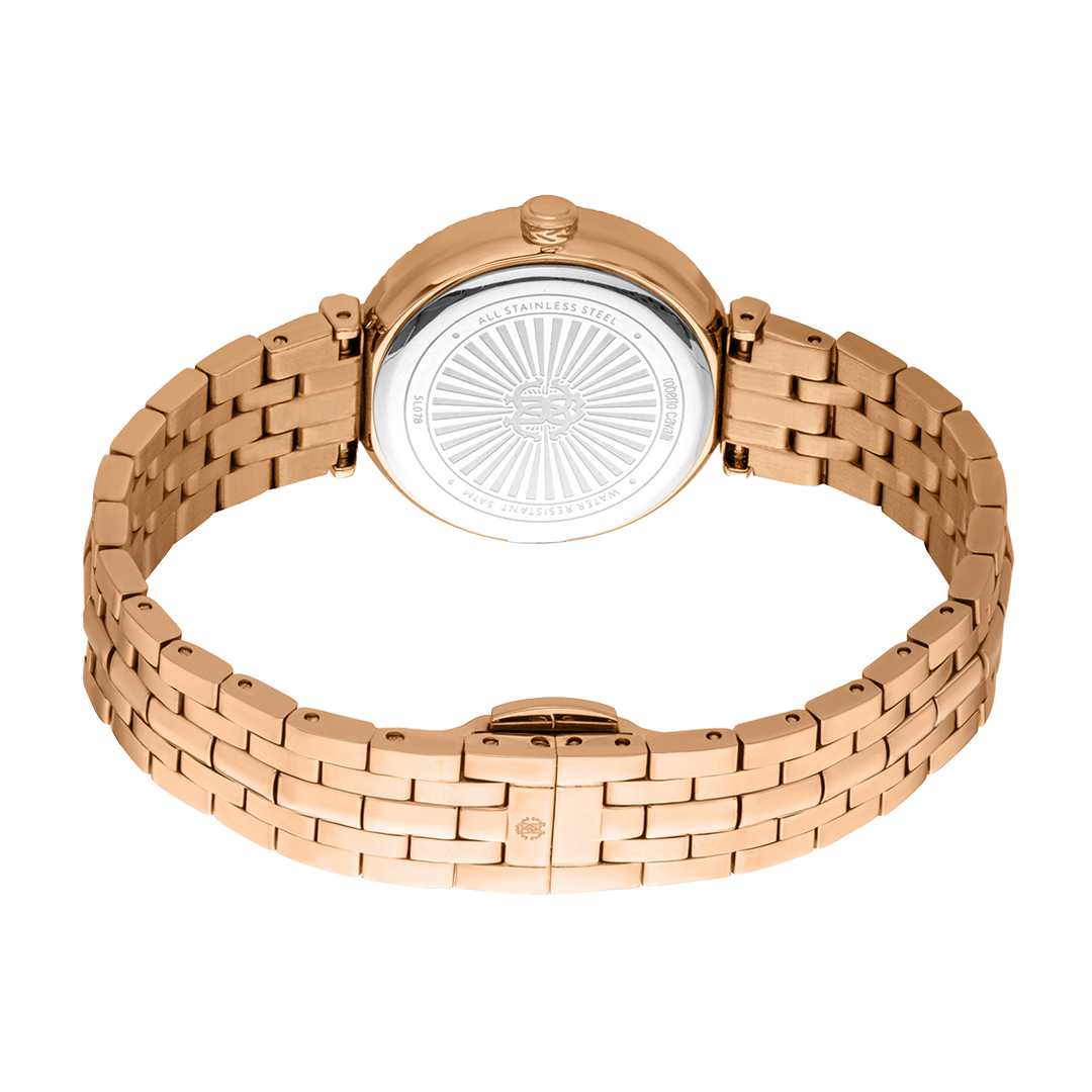 Just Cavalli Chiarezza Snake Core Rose Gold Dial Rose Gold Steel Strap Watch for Women - RC5L078M0045