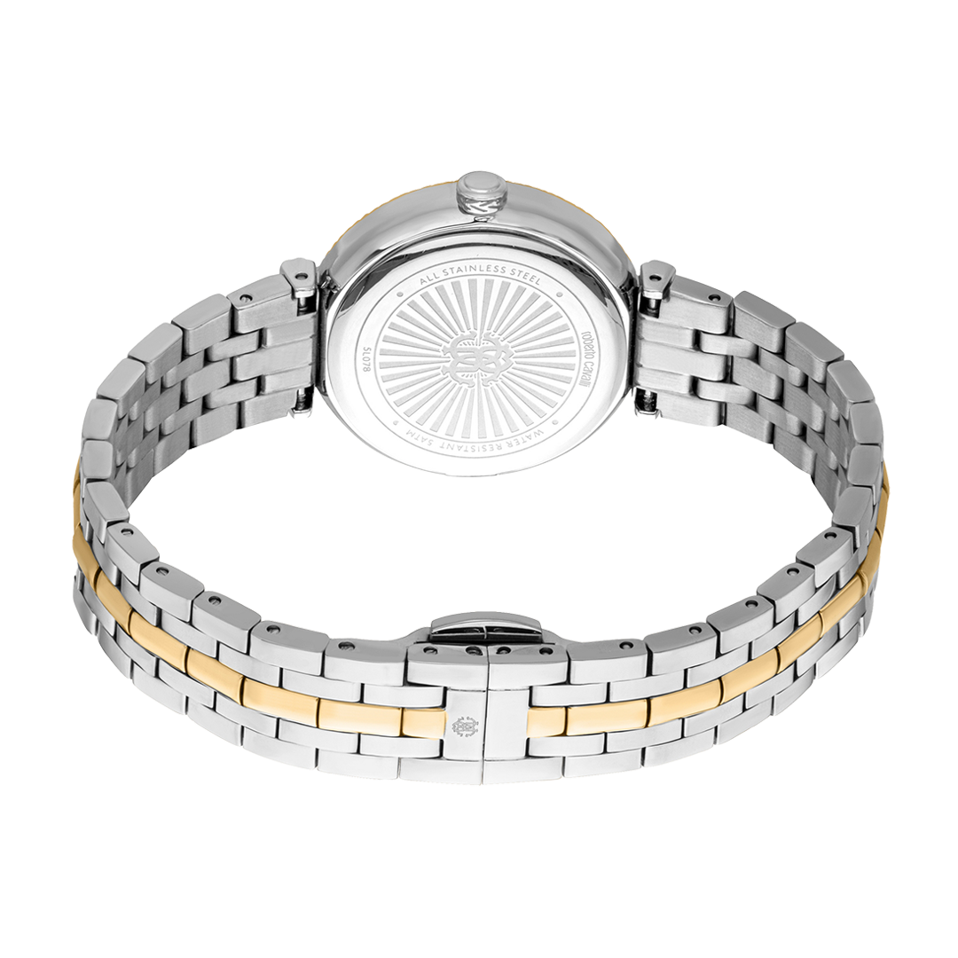 Just Cavalli Chiarezza Snake Core Green Dial Two Tone Steel Strap Watch for Women - RC5L078M0065