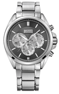 Hugo Boss Driver Black Dial Silver Steel Strap Watch for Men - 1512883
