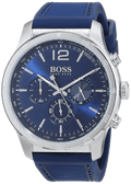 Hugo Boss Professional Chronograph Blue Dial Blue Silicone Strap Watch for Men - 1513526