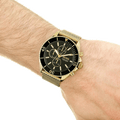 Hugo Boss Admiral Chronograph Black Dial Gold Mesh Bracelet Watch for Men - 1513906