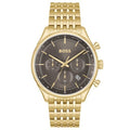 Hugo Boss Gregor Chronograph Grey Dial Gold Steel Strap Watch For Men - 1514051