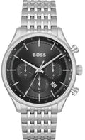Hugo Boss Gregor Chronograph Black Dial Silver Steel Strap Watch For Men - 1514082