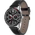 Hugo Boss Allure Black Dial Black Leather Strap Watch for Men - 1513920