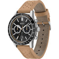 Hugo Boss Allure Black Dial Brown Leather Strap Watch for Men - 1513964