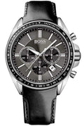 Hugo Boss Contemporary Sport Driver Black Dial Black Leather Strap Watch for Men - 1513085