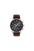 Hugo Boss Navigator Grey Dial Brown Leather Strap Watch for Men - 1513494