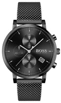 Hugo Boss Integrity Black Dial Black Mesh Bracelet Watch for Men - 1513813