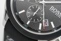 Hugo Boss Velocity Black Dial Black Leather Strap Watch for Men - 1513716