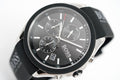 Hugo Boss Velocity Black Dial Black Leather Strap Watch for Men - 1513716