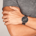 Hugo Boss Navigator Grey Dial Brown Leather Strap Watch for Men - 1513496