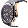 Hugo Boss Onyx Grey Dial Black Leather Strap Watch for Men - 1513366