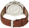 Hugo Boss Skymaster White Dial Brown Leather Strap Watch for Men - 1513786
