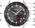 Hugo Boss Intensity Chronograph Black Dial Silver Steel Strap Watch For Men - 1513680
