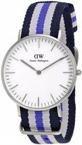 Daniel Wellington Classic Trinity White Dial Three Tone Nylon Strap Watch For Women - 0609DW