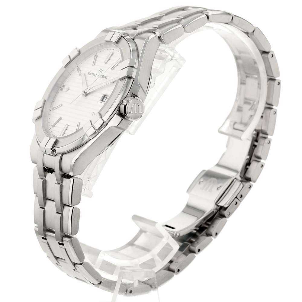 Maurice Lacroix Aikon Date White Dial Silver Steel Strap Watch for Men - AI1008-SS002-131-1
