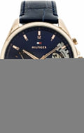 Tommy Hilfiger Baker Chronograph Quartz Blue Dial Blue Leather Strap Watch For Men - 1710451
