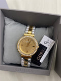 Guess Gala Diamonds Gold Dial Two Tone Steel Strap Watch for Women - GW0531L2