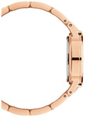 Daniel Wellington Iconic Link Black Dial Rose Gold Steel Strap Watch for Women - DW00100210