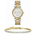 Michael Kors Parker White Dial Two Tone Steel Strap Watch for Women - MK6055