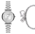 Emporio Armani Gianni T-Bar Quartz Silver Dial Silver Steel Strap Watch For Women - AR11445