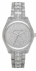 Michael Kors Lauryn Analog Crystals Silver Dial Silver Steel Strap Watch For Women - MK3717