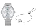 Tommy Hilfiger Blake Diamonds Silver Dial Silver Mesh Bracelet Watch for Women - 1782301