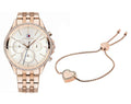 Tommy Hilfiger Ari Diamonds Silver Dial Rose Gold Steel Strap Watch for Women - 1781978