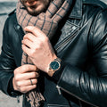 Daniel Wellington Iconic Link Black Dial Rose Gold Steel Strap Watch for Women - DW00100212