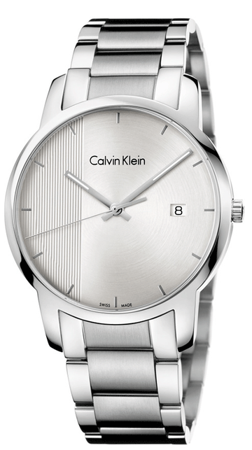 Calvin Klein City Chronograph Silver Dial Silver Steel Strap Watch for Men - K2G2G14X