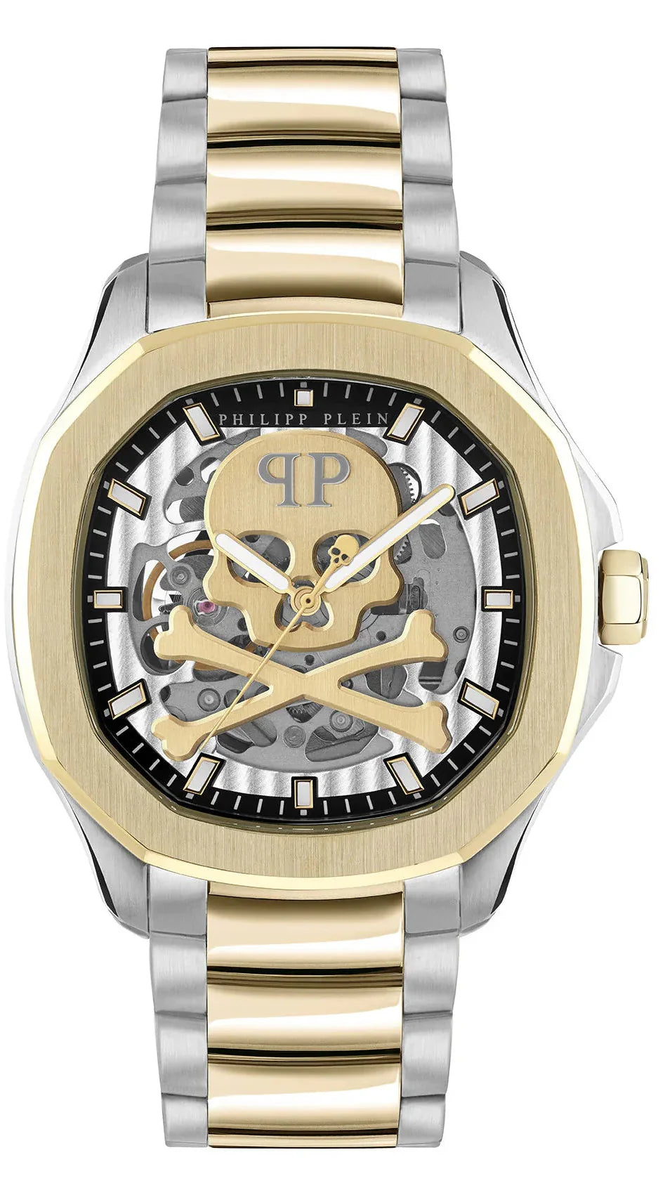 Philipp Plein High-Conic Automatic Gold Dial Two Tone Steel Strap Watch For Men - PWRAA0323