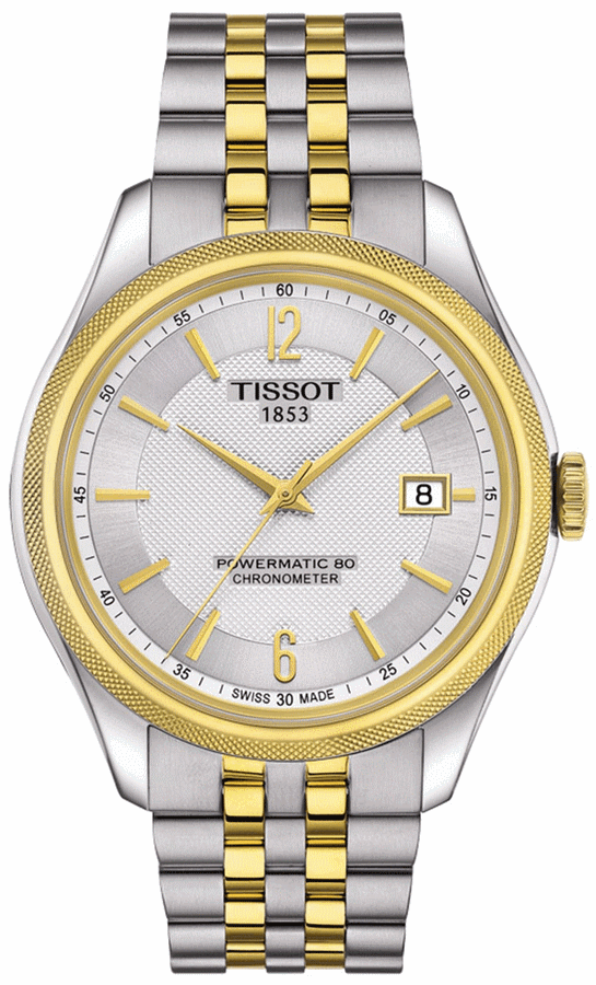 Tissot Ballade Powermatic 80 Chronometer Silver Dial Two Tone Steel Strap Watch For Men - T108.408.22.037.00