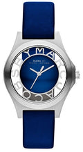 Marc Jacobs Henry Skeleton Blue Dial Blue Leather Strap Watch for Women - MBM1337