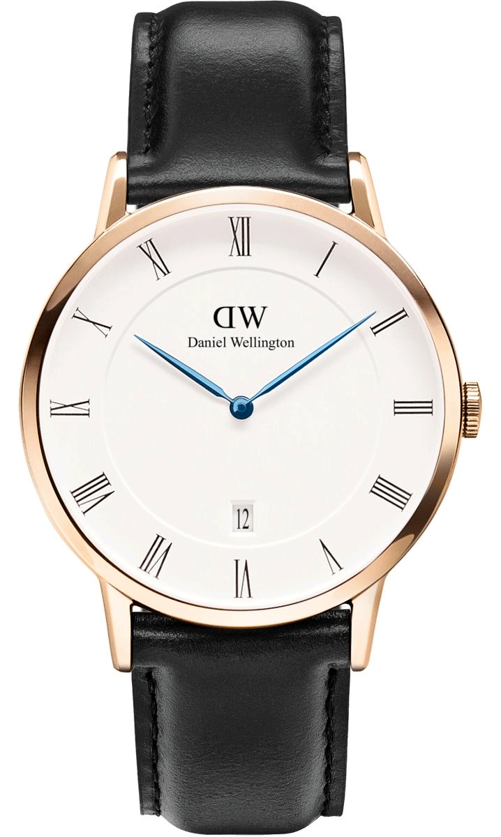 Daniel Wellington Classic Sheffield White Dial Black Leather Strap Watch For Men - DW00100084