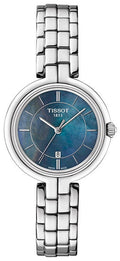 Tissot T Lady Flamingo Mother of Pearl Blue Dial Silver Steel Strap Watch For Women - T094.210.11.121.00