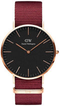 Daniel Wellington Classic Roselyn Black Dial Maroon Nylon Strap Watch For Women - DW00100269