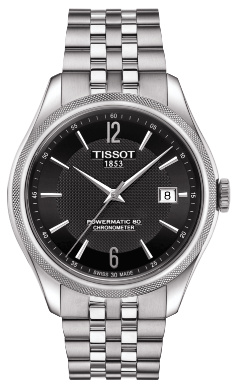 Tissot Ballade Powermatic 80 Cosc Black Dial Silver Steel Strap Watch For Men - T108.408.11.057.00
