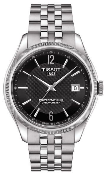 Tissot Ballade Powermatic 80 Cosc Black Dial Silver Steel Strap Watch For Men - T108.408.11.057.00