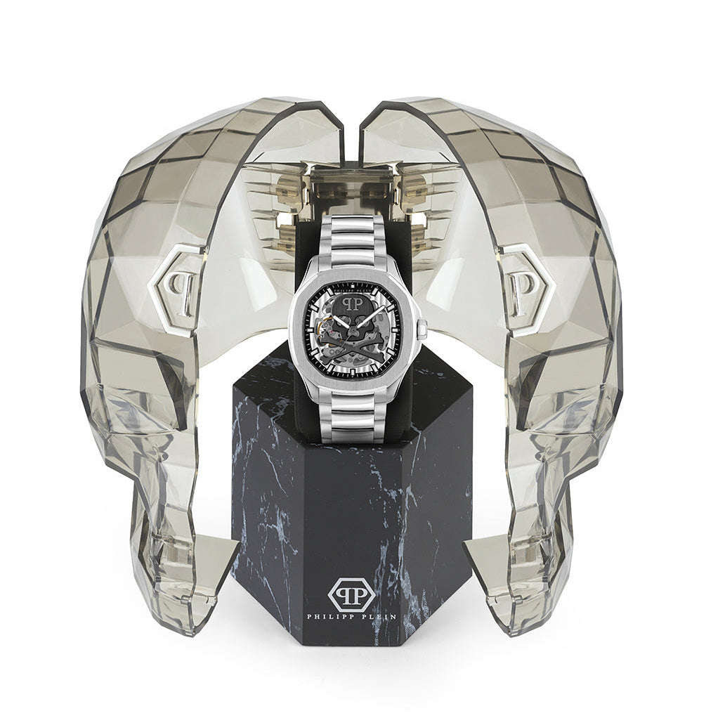 Philipp Plein High-Conic Automatic Silver Dial Silver Steel Strap Watch For Men - PWRAA0223