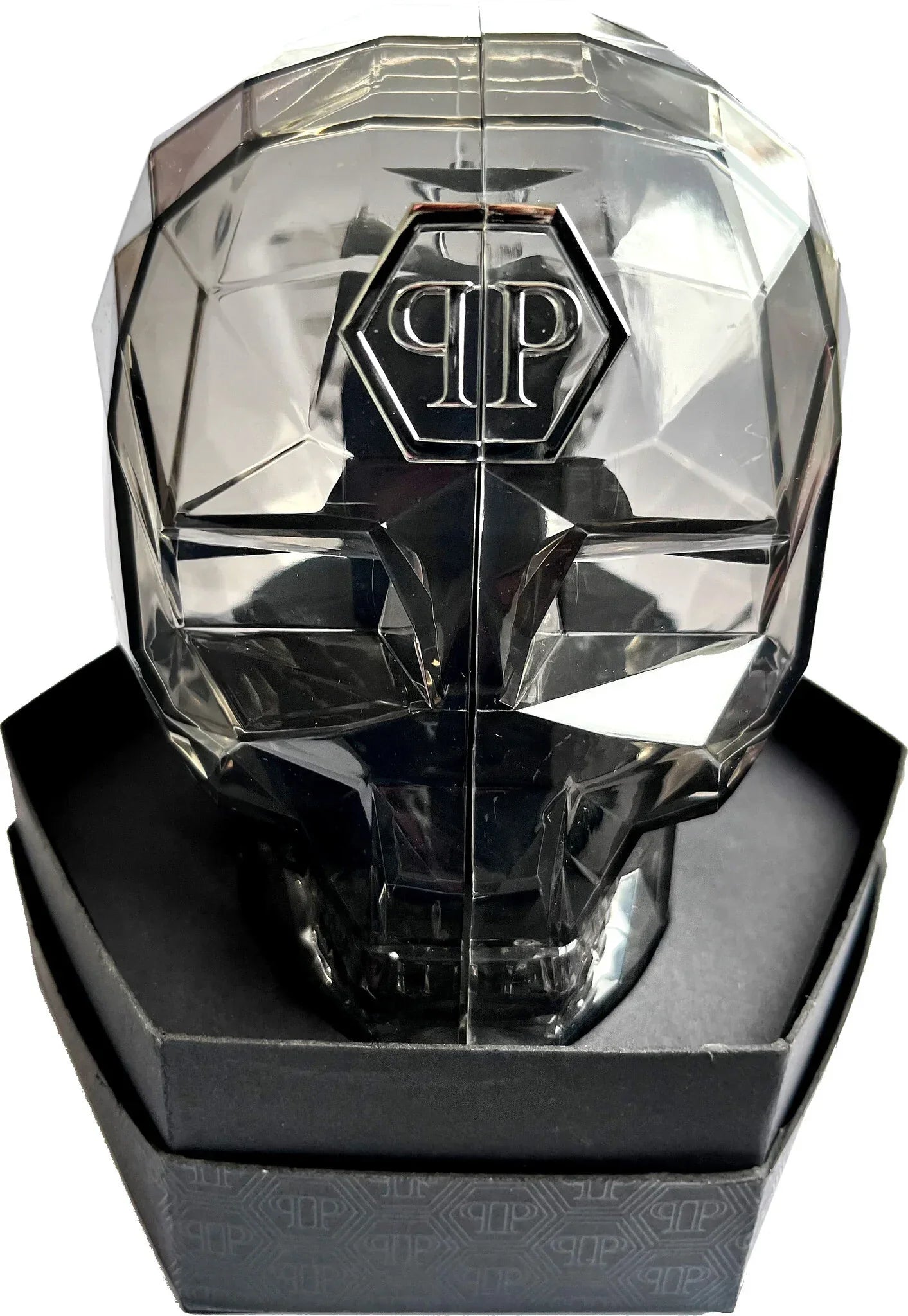 Philipp Plein Hexagon Phantom Black Dial Black Silicone Strap Watch For Men- PWPUA0624
