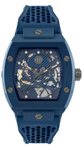 Philipp Plein The SKeleton Blue Dial Blue Silicone Strap Watch for Men - PWVBA0323