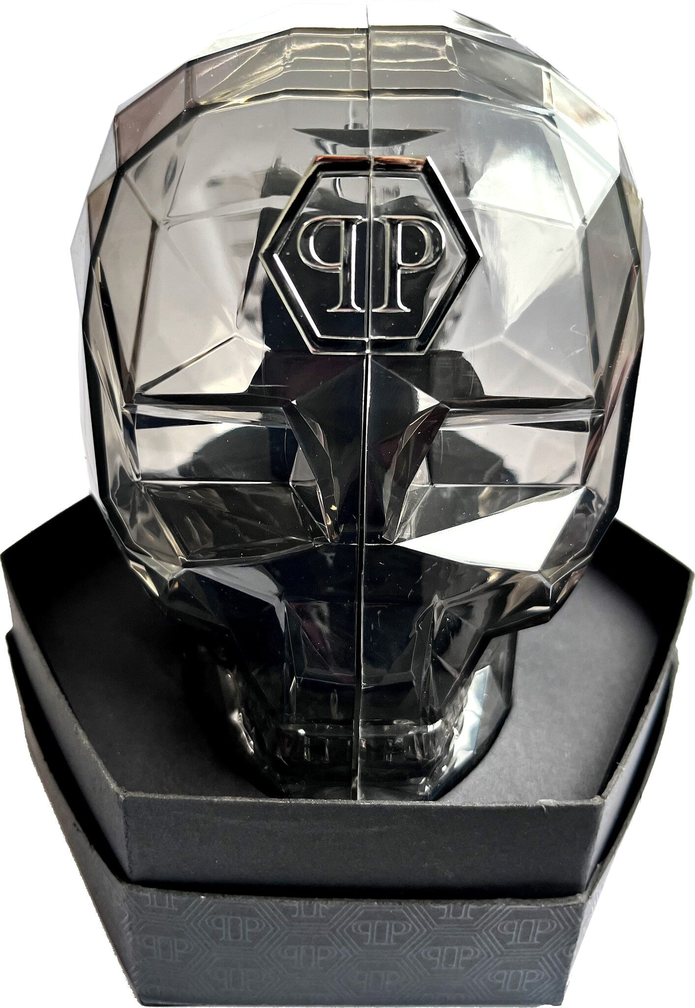 Philipp Plein Hexagon Phantom Black Dial Black Silicone Strap Watch For Men- PWPUA0424