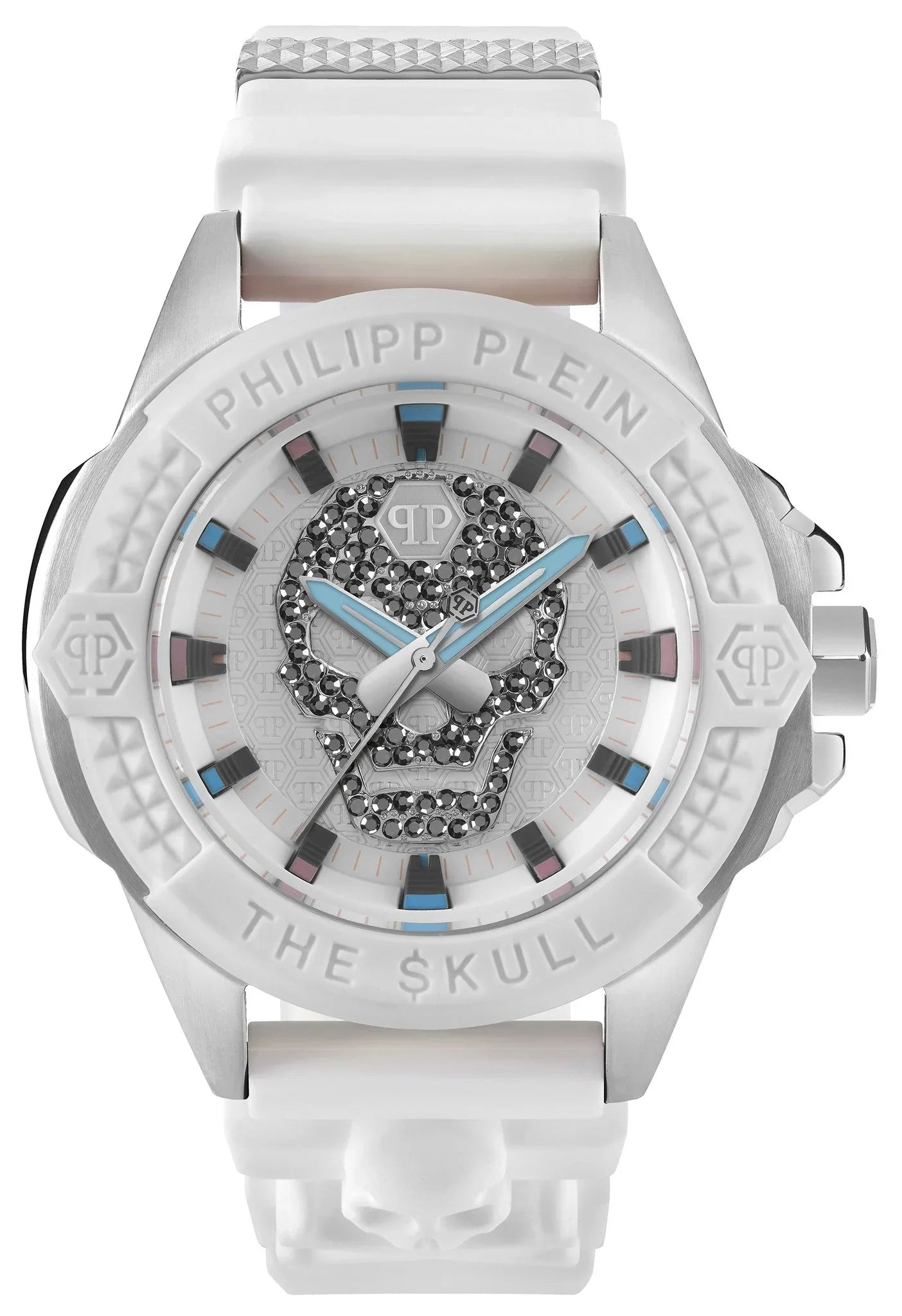 Philipp Plein The Skull White Dial White Silicone Strap Watch for Men - PWAAA1521