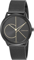 Calvin Klein Minimal Black Dial Black Mesh Bracelet Watch for Women - K3M224X1