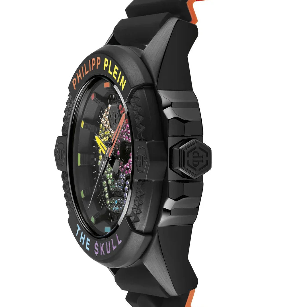 Philipp Plein The Skull Black Dial Black Silicone Strap Watch For Men - PWAAA1121