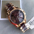 Michael Kors Bradshaw Burgundy Dial Two Tone Steel Strap Watch for Women - MK6270