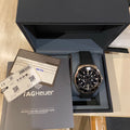 Tag Heuer Carrera Aquaracer Quartz Chronograph Black Dial Black Rubber Strap Watch for Men - CAY111A.FT6041