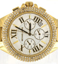 Michael Kors Camille Silver Diamonds Dial Gold Steel Strap Watch for Women - MK5756